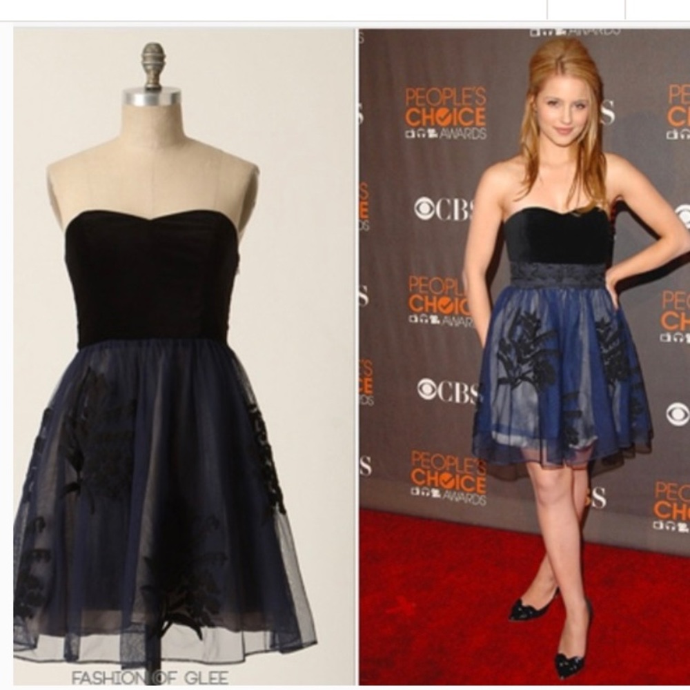 Anthropologie velvet and tulle party dress